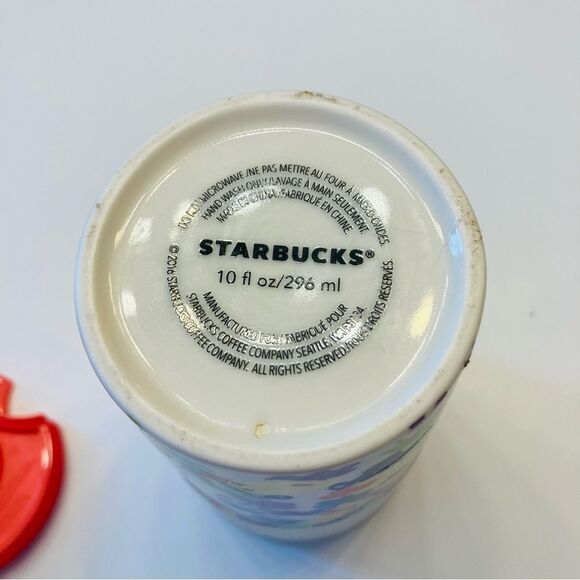STARBUCKS 2016 Spring Floral Ceramic Travel Tumbler Flowers Mug Coffee Cup 10 Oz - Picture 7 of 7